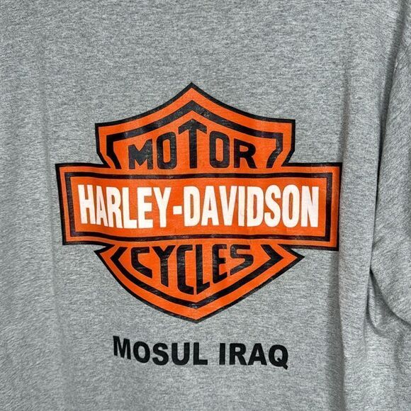 Harley Davidson Mosul Iraq Embroidered Grey T-shirt. Size Medium. - Picture 5 of 7